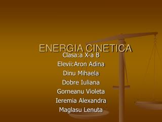 ENERGIA CINETICA