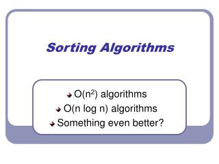 Sorting Algorithms