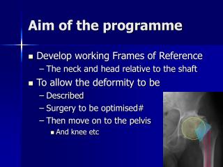 Aim of the programme