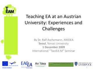 Teaching EA at an Austrian University: Experiences and Challenges