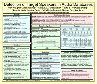 Detection of Target Speakers in Audio Databases