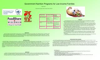 Government Nutrition Programs for Low-income Families