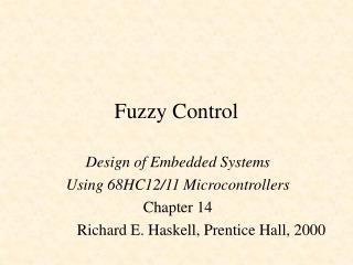 Fuzzy Control