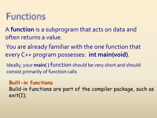 Functions