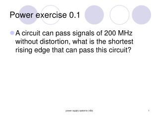 Power exercise 0.1