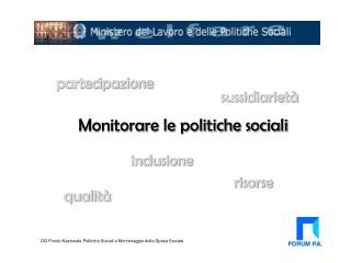 Monitorare le politiche sociali