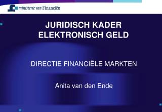 JURIDISCH KADER ELEKTRONISCH GELD