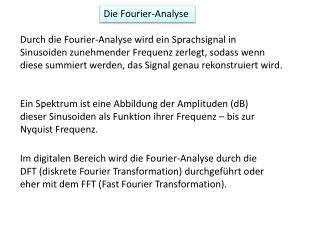 Die Fourier-Analyse