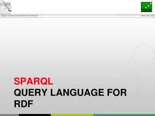 SPARQL Query Language for RDF