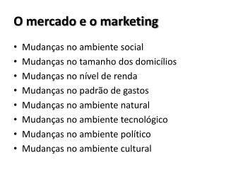 O mercado e o marketing