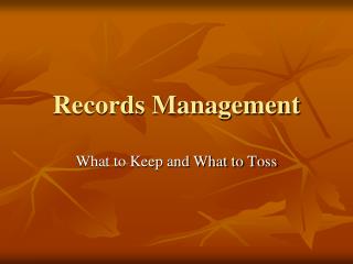 Records Management