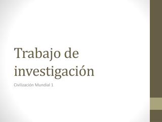 Trabajo de investigación