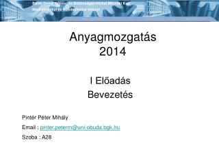 Anyagmozgatás 2014