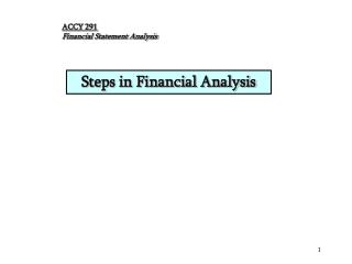Steps in Financial Analysis