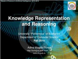 Knowledge Representation and Reasoning