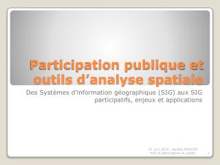 Participation publique et outils d’analyse spatiale