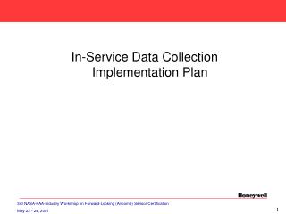 In-Service Data Collection Implementation Plan