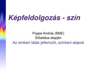 Képfeldolgozás - szín