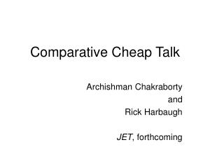 Comparative Cheap Talk