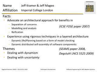 Dealing with dynamism Dealing with uncertainty