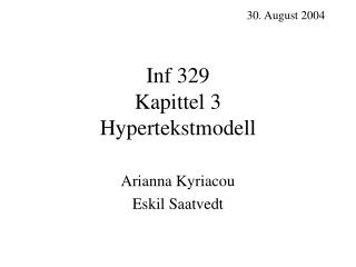 Inf 329 Kapittel 3 Hypertekstmodell