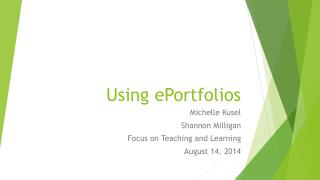 Using ePortfolios