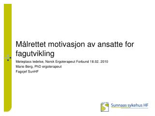 Målrettet motivasjon av ansatte for fagutvikling