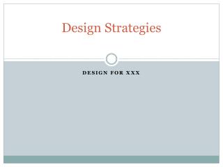 Design Strategies