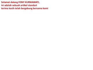 web Selamat Datang FONY KURNIAWATI