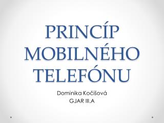 PRINCÍP MOBILNÉHO TELEFÓNU