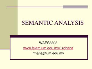 SEMANTIC ANALYSIS