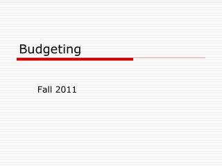 Budgeting