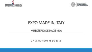 EXPO MADE IN ITALY MINISTERIO DE HACIENDA