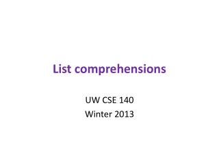 List comprehensions