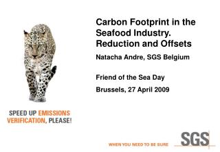 Carbon Footprint in the Seafood Industry. Reduction and Offsets Natacha Andre, SGS Belgium