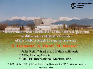 Measurements and calculations of the neutron spectrum in different irradiation channels