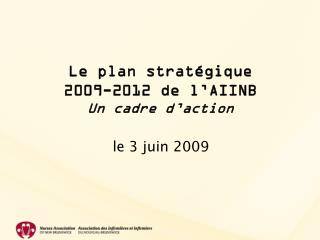 Le plan stratégique 2009-2012 de l’AIINB Un cadre d ’ action