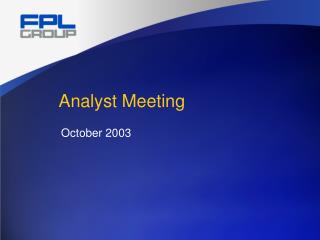 Analyst Meeting