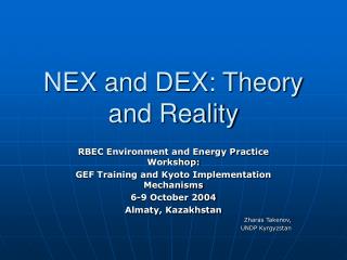 NEX and DEX: Theory and Reality