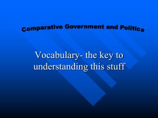 Vocabulary- the key to understanding this stuff