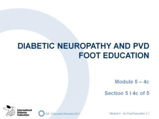 DIABETIC NEUROPATHY and PVD FOOT EDUCATION