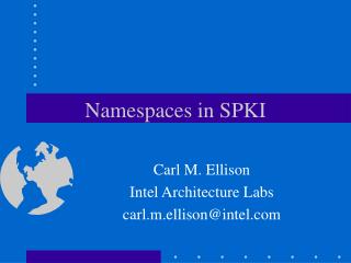 Namespaces in SPKI