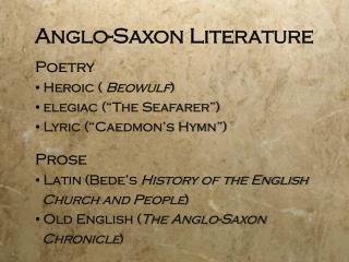 Anglo-Saxon Literature