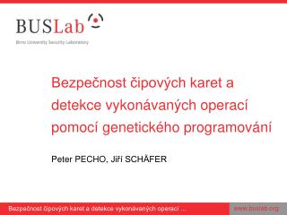 Bezpečnost čipových karet a detekce vykonávaných operací pomocí genetického programování