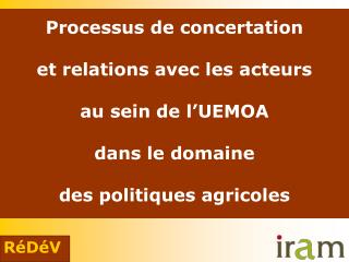 4 types de relations ou de concertation présentées