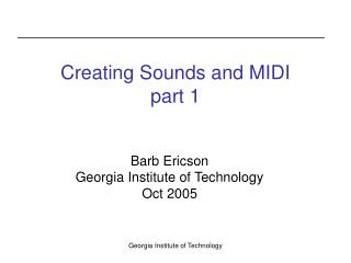 Creating Sounds and MIDI part 1