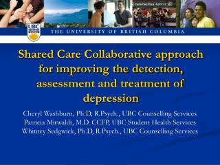 Shared Care Collaborative approach for improving the detection, assessment and treatment of depression