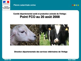 Comité départemental santé et protection animale de l’Ariège: Point FCO au 20 août 2008