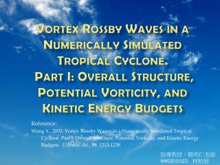 Reference: Wang Y., 2002: Vortex Rossby Waves in a Numerically Simulated Tropical
