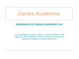 Carrera Académica